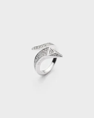 Eternal Gold Snake Mini Ring in White Gold and Diamonds