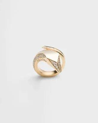 Eternal Gold Snake Ring in Yellow Gold and Diamonds