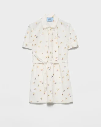 Floral Print Poplin Mini-Dress