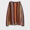 Fringed Multicolored Wool Sweater