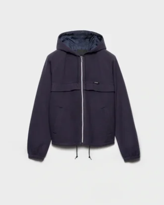 Hooded Technical Fabric Blouson Jacket