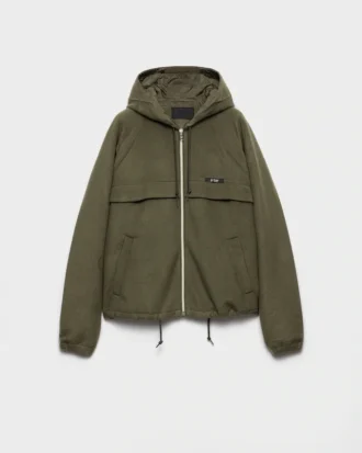 Hooded Technical Fabric Blouson Jacket