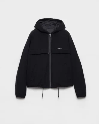 Hooded Technical Fabric Blouson Jacket