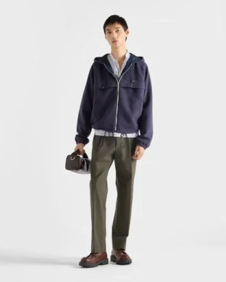 Hooded Technical Fabric Blouson Jacket