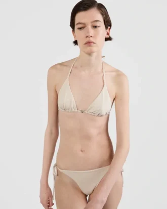 Jersey Triangle Bikini Top with Rhinestones