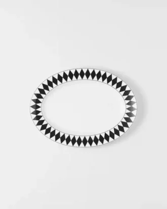 Large Porcelain Serving Plate – Checkerboard