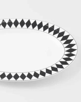 Large Porcelain Serving Plate – Checkerboard