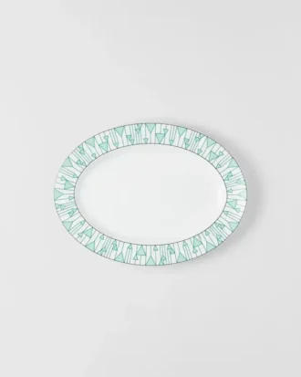 Large Porcelain Serving Plate – Vienna Green