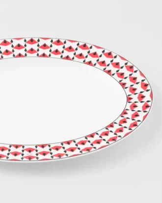 Large Porcelain Serving Plate – Vienna Red