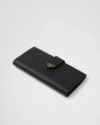 Large Saffiano and Smooth Leather Wallet