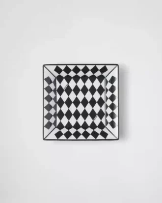 Large Square Porcelain Catchall Tray – Checkerboard