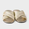 Leather Crisscross Slides