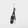 Leather Keychain Charm with Mirror Case