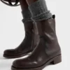 Leather Mid-Calf Boots