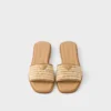 Leather Slides with Crochet Details