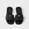 Leather Slides with Crochet Details