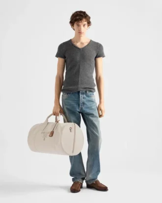 Linen Blend Duffle Bag