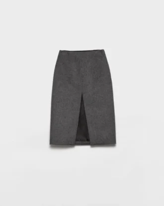 Loden Fabric Pencil Skirt