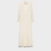 Long Pleated Silk Broadcloth Dress