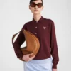 Long-Sleeved Silk Polo Shirt