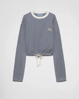 Long-Sleeved Striped Jersey T-Shirt