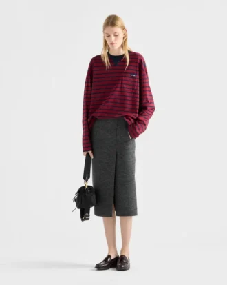 Long-Sleeved Striped Jersey T-Shirt