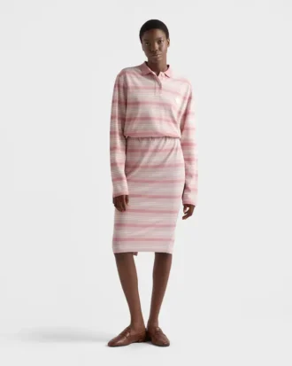 Long-Sleeved Striped Piqua Polo Shirt