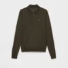 Long-Sleeved Superfine Wool Polo Sweater