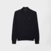 Long-Sleeved Superfine Wool Polo Sweater