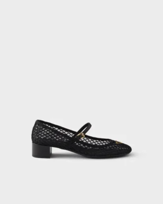 Low Heel Mesh Fabric Ballerinas