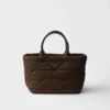 Medium Padded Re-Nylon and Leather Tote Bag