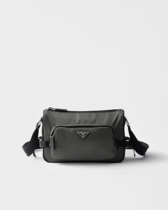 Medium Re-Nylon and Saffiano Leather Shoulder Bag