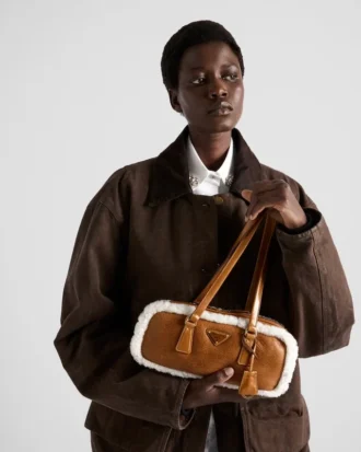 Medium Shearling Two-Handle Bag