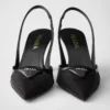 Mesh Fabric Slingback Pumps