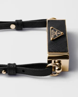 Metal and Saffiano Leather Smartphone Case