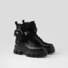 Monolith Leather and Re-Nylon Combat Boots with Pouch