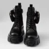 Monolith Leather and Re-Nylon Combat Boots with Pouch