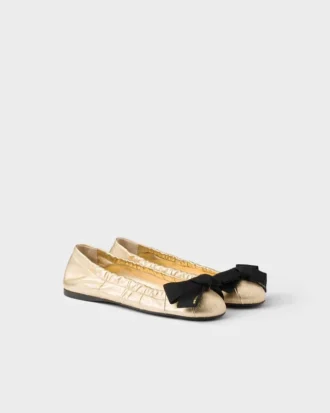 Mordora Nappa Leather Ballerinas with Bow