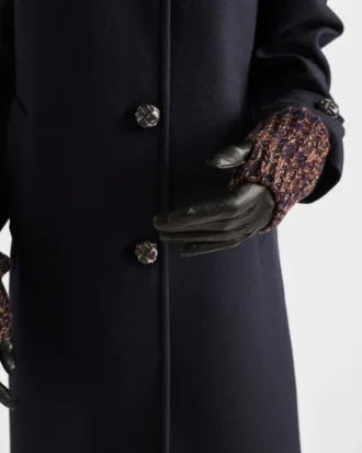 Nappa Leather and Malange Knit Gloves