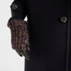 Nappa Leather and Malange Knit Gloves