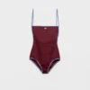 One-Piece Interlock Jersey Swimsuit