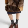 Patchwork Shearling Coat