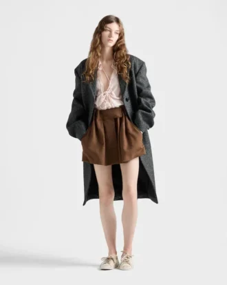 Pinstriped Moulina Wool Miniskirt