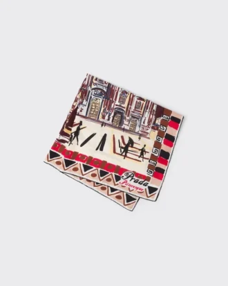 Pittoresque Milan Print Silk Foulard 90