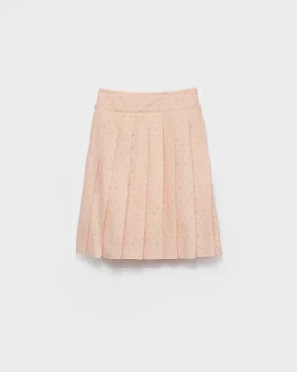 Pleated Eyelet Lace Skirt