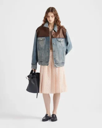 Pleated Eyelet Lace Skirt