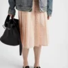 Pleated Eyelet Lace Skirt