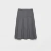 Pleated Flannel Skirt