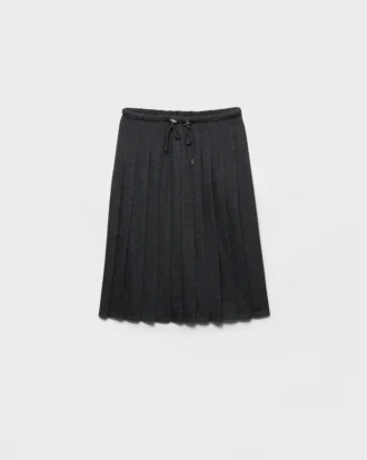 Pleated Jersey Skirt