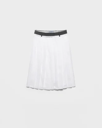 Pleated Poplin and Rush Stitch Skirt